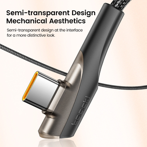 Toocki 90 độ khuỷu tay thiết kế 60W/100W Loại C để Loại C Cáp dữ liệu nhanh 3A sạc và an toàn e-marker chip sạc an toàn - Product Image 4