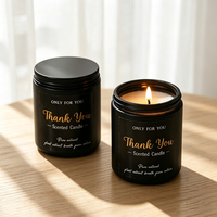 Vela Aromática en Frasco de Vidrio Cilíndrico Negro Mate, Larga Duración, Marca Privada, para Fragancia del Hogar, Regalo Decorativo para Festividades