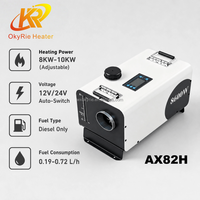 OkyRie AX82H Calefactor Universal Diésel Todo en Uno de 12V/24V, 8-10kW de Alta Potencia, con Control Remoto Digital, para Autocaravanas, Furgonetas y Autobuses