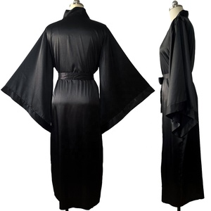 Lussuoso Kimono in Seta Satinata da Donna, Tinta Unita, Maniche Lunghe e Larghe, Morbido Vestaglia Estiva da <span class=keywords><strong>Sposa</strong></span> per Spa, Matrimoni, Feste e Uso Quotidiano - Product Image 5