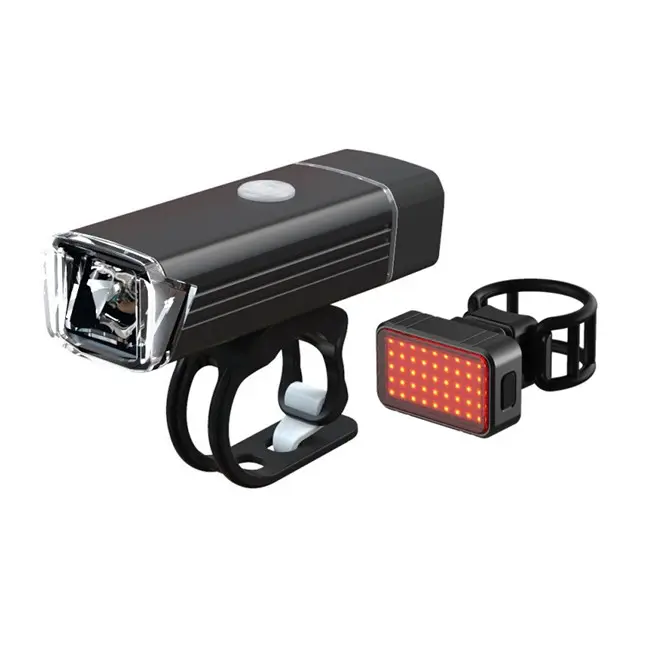 Waterproof USB Rechargeable Bicycle light set 180 Lumen cycle headlight with COB safety rear light
