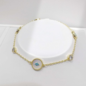 Bracelet chaîne en argent sterling 925 plaqué or, prix d'usine, cadeaux de fête, papillon rond, luxe, délicat, zircon. - Product Image 1