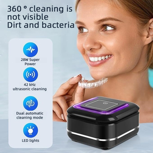 Máquina de limpieza de alineador de ortodoncia portátil, caja de retención de dentaduras dentales para el hogar, limpiador ultrasónico UVC para joyería <span class=keywords><strong>Glasser</strong></span> - Product Image 2