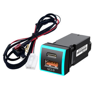 Chargeur de voiture PD60W <span class=keywords><strong>Prise</strong></span> de voiture QC3.0 Type C <span class=keywords><strong>Voltmètre</strong></span> Chargeur rapide Affichage LED Adaptateur de chargeur de voiture <span class=keywords><strong>USB</strong></span> pour Toyota (22*22 MM) - Product Image 5