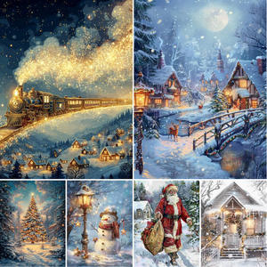 SONGWOOART <span class=keywords><strong>neige</strong></span> noël diamant peinture <span class=keywords><strong>paysage</strong></span> bricolage plein diamant broderie <span class=keywords><strong>paysage</strong></span> mosaïque image <span class=keywords><strong>de</strong></span> strass décor à la maison - Product Image 2