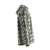 Chemise de pêche pour homme à séchage rapide avec protection solaire UPF 50, design personnalisé, respirabilité élevée, motif peau de serpent taupe ventilé, avec capuche