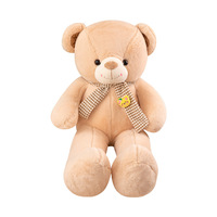 Ours en peluche court en coton PP extra doux, soigneusement sélectionné, avec écharpe, pour filles (80cm-150cm)