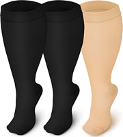 Chaussettes de sport extra larges à compression dégradée, hauteur genou, pour la course, le fitness et l'entraînement, soulageant la fatigue des jambes, respirantes