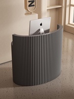 Petit comptoir de caisse incurvé en MDF, design moderne minimaliste de luxe léger, pour salon de beauté, magasin de vêtements, bar, boutique de célébrités d'Internet