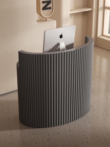 Mostrador de Caja Curvo Pequeño, de Diseño Moderno, Minimalista y de Lujo, en MDF, para Salón de Belleza, <span class=keywords><strong>Tienda</strong></span> de Ropa, Bar, <span class=keywords><strong>Tienda</strong></span> de Moda - Product Image 3
