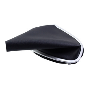 Cache-levier de vitesse en cuir noir avec cadre électroplaqué pour Renault Clio Mk4 – Accessoire anti-poussière - Product Image 2
