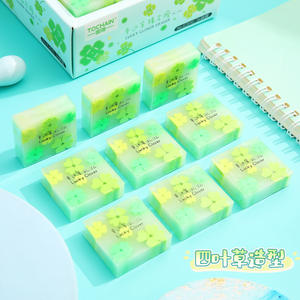 Nuevo lindo <span class=keywords><strong>trébol</strong></span> de la suerte de dibujos animados TPR Oficina borrador patrones de juguete a granel lápiz borrador Kawaii <span class=keywords><strong>Papelería</strong></span> para regalos promocionales escolares - Product Image 3