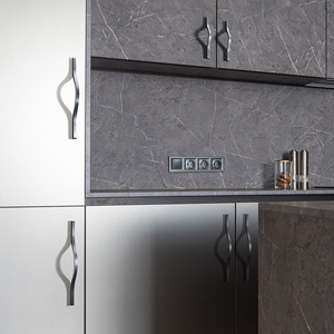 Modern Kitchen Cabinet Handles <strong>Black</strong> Aluminium Alloy Profile Wooden Drawer Pull Furniture Closet <strong>Cupboard</strong> Door Handles and <strong>Knobs</strong> - Product Image 5