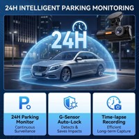Caméra de tableau de bord 4K Ultra HD à trois objectifs de haute qualité Starvis 2 avec vision nocturne grand angle, enregistrement en boucle, capteur G et moniteur de stationnement