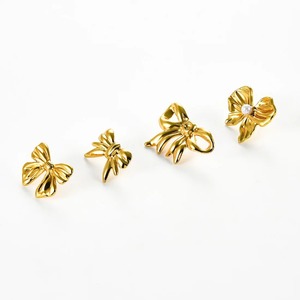 1 par de aretes de acero inoxidable con lazo dorado para mujeres y niñas, regalo para oficina/ carrera - Product Image 6