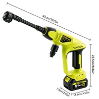 Alat Cuci Mobil Tanpa Kabel Brushless DIY Hemat Biaya, Portabel, Baterai Lithium Isi Ulang, Pistol Semprot Tekanan Tinggi
