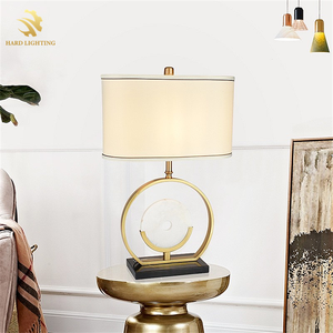 Lámpara de Mesa de Alta Gama con Base de Jade Blanco, Decoración Artística, Estilo Nórdico <span class=keywords><strong>Minimalista</strong></span>, Lámpara de Mesa de Tela para Dormitorio - Product Image 1