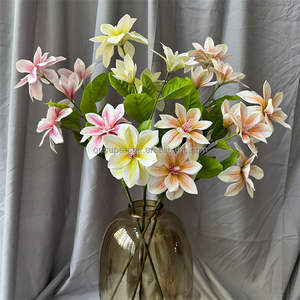 B-399 Vente en gros Nouveau style populaire <span class=keywords><strong>Magnolia</strong></span> à tige longue de 70 cm 5 têtes <span class=keywords><strong>Magnolia</strong></span> Toucher réel Orchidée artificielle en latex <span class=keywords><strong>Magnolia</strong></span> - Product Image 4