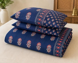 Blue Bedding Bedsheets <b>King</b> <b>Size</b> Cotton Bed <b>Sheet</b> Set Soft Floral Bedding 102 x 102 Flat <b>Sheet</b> with 2 Pillow Covers - Product Image 4