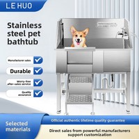 Kolam Mandi Hewan Peliharaan Besar Komersial Stainless Steel 201 untuk Anjing & Kucing Model EYZ-34 untuk Penggunaan Toko Hewan Peliharaan