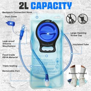 हल्का 2L पानी मूत्राशय हाइड्रेशन बहीलिंग बैकपैक हाइकिंग के लिए बैकपैक चिंतनशील छाती बैग-पुरुषों को जॉगिंग बैग - Product Image 4