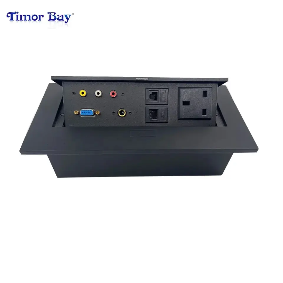 Timorbay atacado pop up socket UK plug todos os tamanhos uk desk pop up socket com usb e pop up socket branco