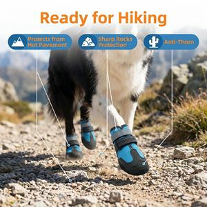 Botas de lluvia para perros Yearning Dog, suela suave, transpirables, de felpa, de goma, impermeables, antideslizantes, para exteriores (cuatro piezas de un conjunto) - Product Image 6