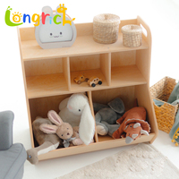 Organisateur de rangement en bois Montessori pour enfants avec étagères ouvertes et compartiments, bibliothèque pour tout-petits pour chambre et salle de jeux