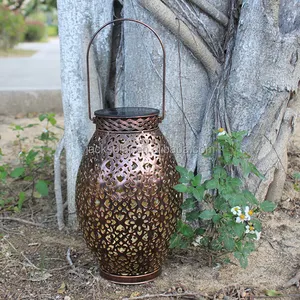 Grand ornement ovale en métal, décoration de lumière suspendue au soleil, lanternes d'éclairage de jardin