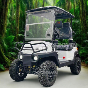 Carrito de Golf Eléctrico Elevado de 2 Plazas, Color Blanco Puro, Parachoques Delantero de Metal, Neumáticos Todoterreno para Uso en Campos de Golf - Product Image 6
