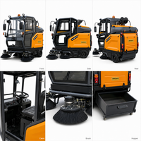 MINGNUO MN-E810FB 48V 200Ah Balayeuse de voirie électrique autopropulsée avec cabine fermée 13000m²/h pour usines et municipalités