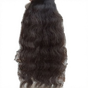 Extensiones de Cabello Humano Virgen Indio 100% Remy, Ondulado, de Alta Calidad, Suaves, con Encaje, Color Negro Natural, Doble Trama a Máquina, 100g - Product Image 3