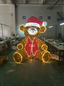 Décoration de <span class=keywords><strong>Noël</strong></span> lumineuse LED personnalisée en forme d'ours, motif 3D, hauteur 2m 3m 4m, pour place publique, parc, jardin - Product Image 6