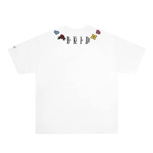 Chine-Chic collier broderie poids lourd coton à manches courtes T-shirt hommes été haute rue rétro décontracté demi manches T-shirt - Product Image 6