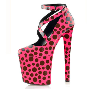 Zapatos de Tacón Alto para Mujer, Plataforma de 20CM, Diseño Wave Point, Punta Redonda, Estilo Romano, para Pole Dance - Product Image 3
