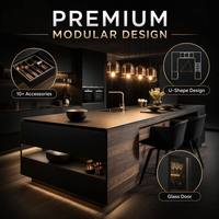 Gabinete de Cocina Modular de Madera Contrachapada Resistente al Agua para Muebles de Cocina de Apartamentos Modernos con Servicio de Soporte OEM ODM