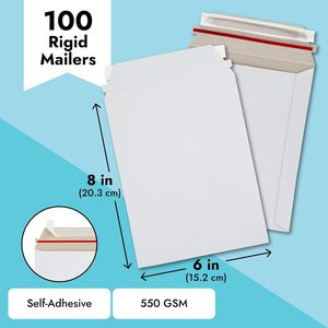 550gsm 100 Gói Tùy Chỉnh Tự Con Dấu Dính Cứng Nhắc Hình Ảnh Thẻ Kinh Doanh Phẳng Bưu Phẩm Dày Ở Các Tông Vận Chuyển Phong Bì Bưu Phẩm - Product Image 2