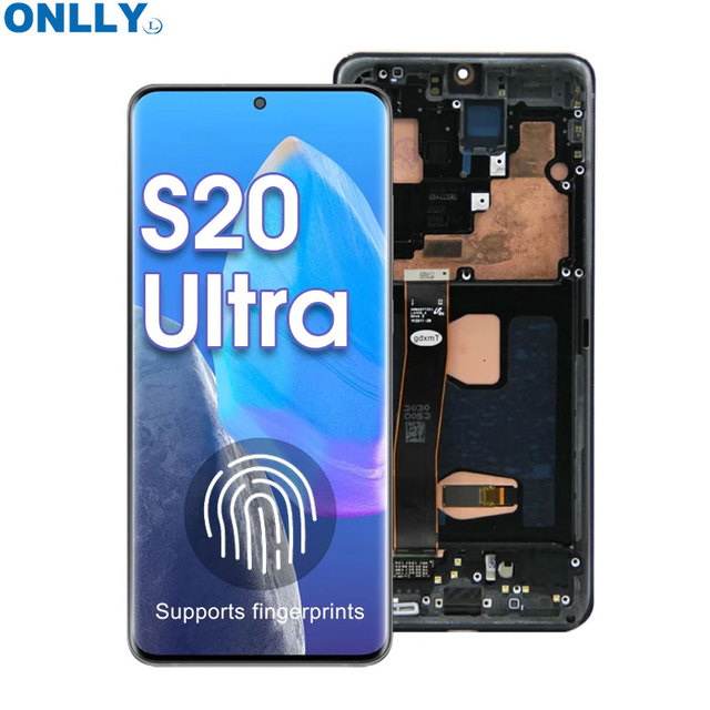 Original AMOLED for Samsung Galaxy S20 Ultra 5G Display LCD Screen With Frame for Samsung Galaxy S20 Ultra G988F G988B Screen