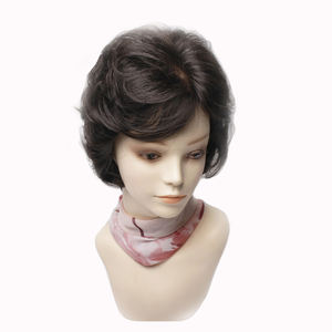 Peluca de Cabello Humano Corto Tipo Bob, Tejida a Mano, de 6 Pulgadas, Ondulada, Color Negro Natural y Marrón, Ligera y Transpirable para Mujer - Product Image 6