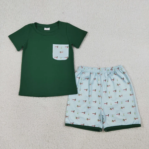 Conjunto RTS Embroidery BSSO1833 para Niño, Camiseta Verde a Rayas de Manga Corta y Pantalones Cortos Azules - Product Image 4