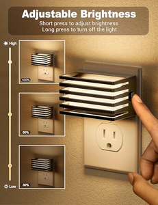 Mini veilleuse carrée 3000K, éclairage nocturne doux, lampe décorative à brancher pour chambre, salle de bain, couloir - Product Image 2