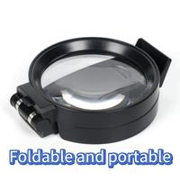 Loupe numérique portable pliable à main 2x avec 12 lumières LED pour les personnes âgées, les enfants, la lecture, le dessin, outil de bijoutier