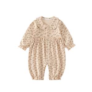 Pijama Enterizo <span class=keywords><strong>de</strong></span> Algodón sin Costuras para Recién Nacido, Unisex, para las Cuatro Estaciones, Manga Larga, Cierre <span class=keywords><strong>de</strong></span> Botón, Camiseta Base, Mono, Suave, con Estampado Floral <span class=keywords><strong>de</strong></span> Ensueño - Product Image 5