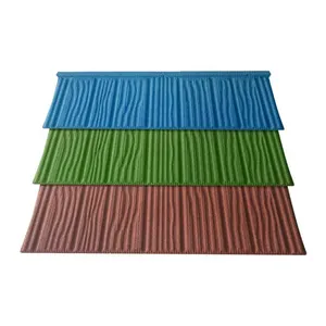 Quacent High Strength Galvanized Wooden Pattern Metal Roof Shingles Industrial Design Stone Coated Cedar Tiles Roofing Materials