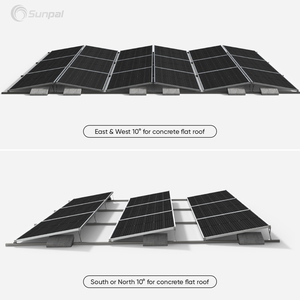 Rayonnage à ballast Sunpal système de supports de panneau solaire à toit plat support de montage de module solaire PV est à ouest - Product Image 4
