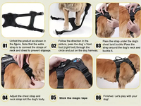 Harness Anjing Taktis Reflektif Penyerap Guncangan untuk Malam Hari, Model Rompi dengan Tali, Harness Anjing Klasik Bahan Nilon, Grosir Kustom