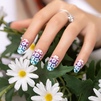 Desain Glitter Bunga 2D Klasik Ramah Lingkungan Gaya Prancis Jepang Model ZB Pembungkus Kutek Stiker Kuku Dekorasi Kuku