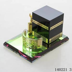 Hermoso Diseño Decorativo Islámico, Artesanía Hecha a Mano, Mini Kaaba de Tres Piezas, Regalo Musulmán de Cristal, Venta al Por Mayor - Product Image 4