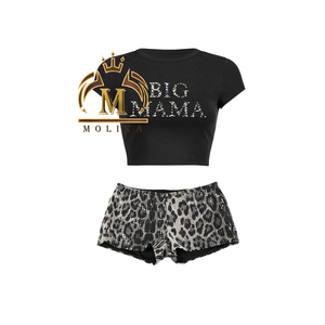 Nuovi abiti Sexy donna stampa Corp Top <span class=keywords><strong>e</strong></span> Shorts leopardati 2 pezzi Set donna Sexy <span class=keywords><strong>leopardo</strong></span> due pezzi Set abbigliamento donna - Product Image 3