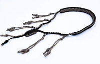 Lanière en nylon réglable avec plusieurs mousquetons, accessoires tissés à la main, adaptée aux équipements utilisés pour la chasse en plein air